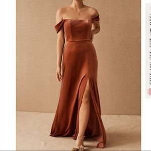 Jenny Yoo Issa Velvet Dress from BHLDN size 10 color: English Rose